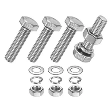 4-Pack Hex Head Screw Bolt with Nuts Flat & Lock Washers M8x30mm