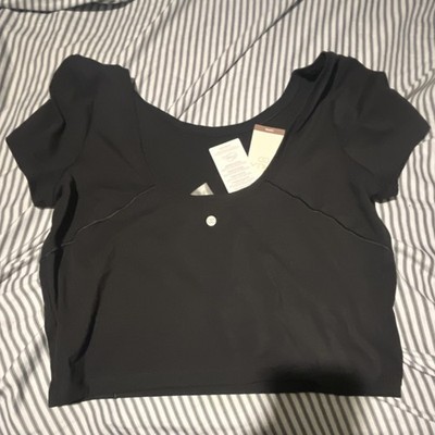 CALIA Inspire Scoop Crop Tee Pure Black XL LYCRA UPF 50+ Short Sleeve