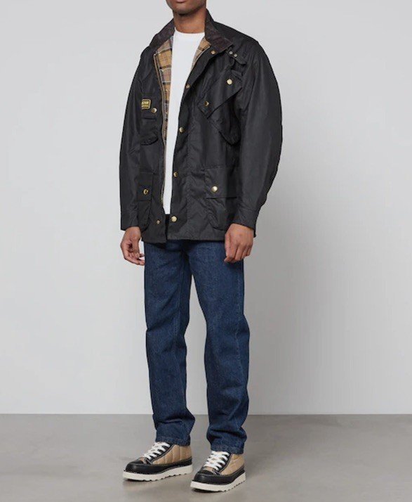 Barbour International original black wax jacket size 36 RRP £299 image 2