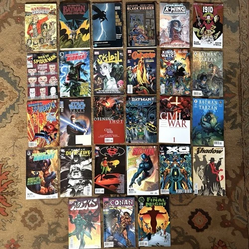Comic Books Lot 27 Vintage Modern Graphic Novels Keys Star Wars Batman SpiderMan