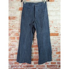 US Navy Utility Trousers Women 30R Blue Denim Vintage Military Wide Leg 1986