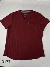 Fabletics Vital 1 Pocket Scrub Top, Wine, Womens S
