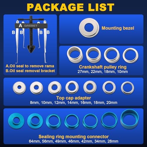  Crank Bearing Camshaft Seal Installer and Remover Set Seal Drive Set 