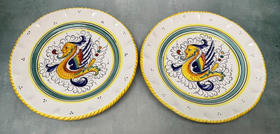 Deruta Italy Sambuco RAFFAELLESCO 2 Salad Plates 8 