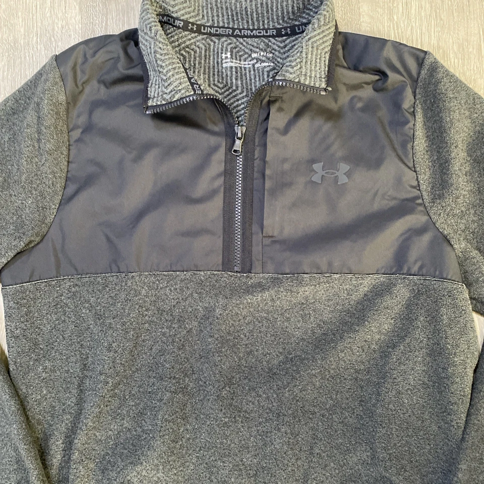 Pullover Under Armour Cold Gear para hombre manga larga base 4,0 1/4 cremallera negro polar Foto 3 de 4