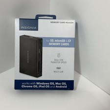 Insignia Memory Card Reader for SD, microSD and CompactFlash - Black - NS-CRDAC1