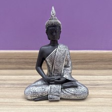 Buddha Statue Thai Meditation Resin Vintage Fengshui Buddhism Figurine 8x6x3inch