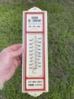VINTAGE NICE CROWN OIL COMPANY FUEL & COAL MT. AYR IOWA METAL THERMOMETER SIGN — photo 1