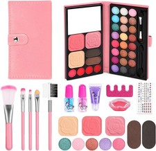 12pc Pink Kids Makeup Set for Girls - Washable Non-Toxic Brushes Gift
