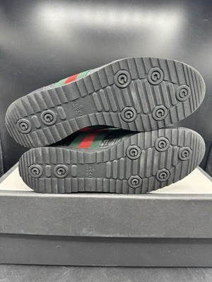 Gucci Leather Web Sneakers 'Black' Sz 6.5G / US Men's 7 (233334