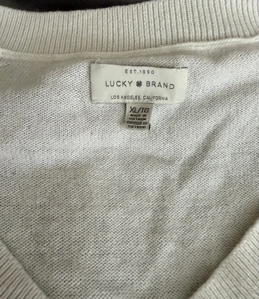 Suéter Lucky Brand Para Mujer XL Malvavisco Crema Suave Grunge Costero Abuela Foto 4 de 4