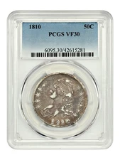 1810 50C PCGS VF30 - Capped Bust Half Dollar