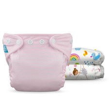 Charlie Banana 3 Pack Reusable Cloth Diaper, Newborn - Bright Beginnings