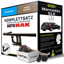 Für MERCEDES GLK Typ X204 Anhängerkupplung abnehmbar +eSatz 13pol 08-15 Set NEU Für MERCEDES GLK Typ X204 Anhängerkupplung abnehmbar +eSatz 13pol 08-15 Set NEU