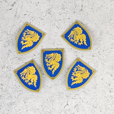 5pack Custom Yellow Dragon Shield Block Accessory for Minifigures gb6YD6 Blue 