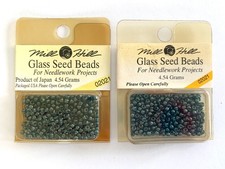 Lot of 2 Packages Mill Hill Glass Seed Beads GUN METAL 02021