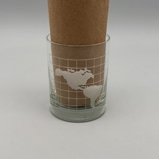 Vintage 1970s Nestle World Globe Heavy Clear 4" Juice Glass White World Map