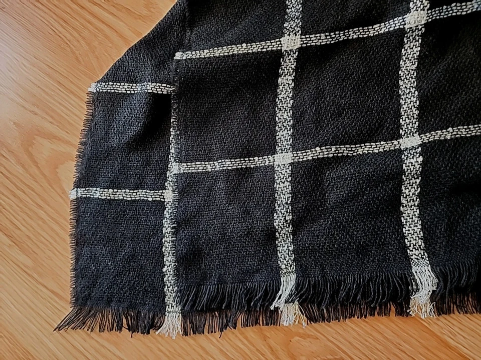 Capa envolvente chal delantero abierto Cato mujer talla única tejido negro blanco lentejuelas Foto 4 de 4