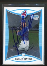 2008 Bowman Chrome CARLOS RIVERO Signed Card autograph auto INDIANS RED SOX