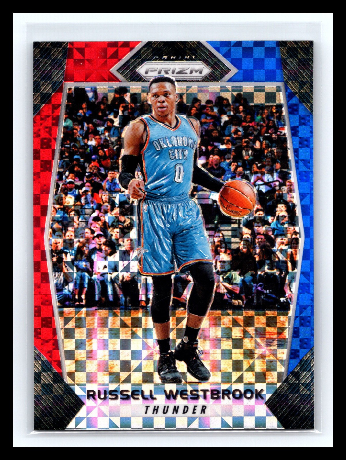 2017-18 Panini Russell Westbrook Red White Blue Plaid Prizm Holo # 21