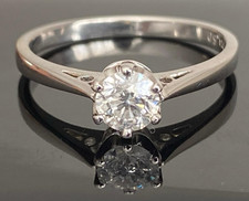 18ct Gold Engagement Ring Natural Solitaire Diamond Old Cut 18 Carat 1 stone 18K