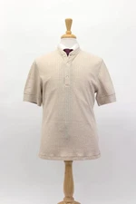 NWT $1150 Brunello Cucinelli Men's Short Sleeve Ribbed Henley Knit Size M  A258