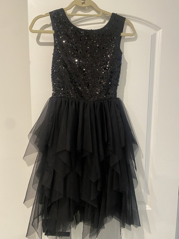 H&M Girls Black Sleeveless Sequin Party Formal Dress 12-13 Y party holiday