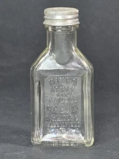 Vintage Antique Hinds Honey And Almond Cream Screw Top 4"  Glass Bottle W/ Cap