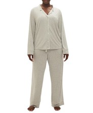 Gap GapBody Women's 2-Pc. Notched-Collar Long-Sleeve Pajamas Set - Grey