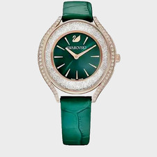 Swarovski 5644078 Crystalline Oval Rose Tone Green Dial Women's Watch