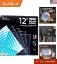 Durable 25 Pack Vinyl Record Sleeves - Safeguard Your Collection Against Damage