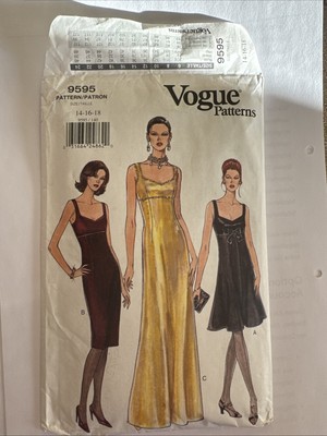 Schnittmuster VOQUE 9595  Vintage Kleid  Gr. 14 16 18 Deutsch 40 42 44