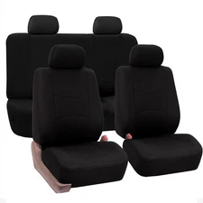 For Jeep Car Seat Cover Full Set Leather 5Sit Front Rear Cushion Protector Black