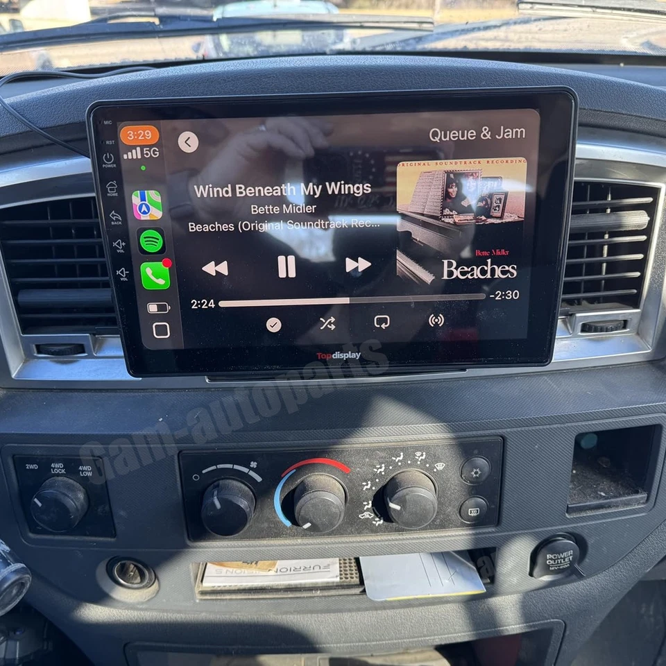 Radio estéreo GPS para coche Dodge Ram 1500 2500 3500 CarPlay Android 13 2006-2008 Foto 4 de 4