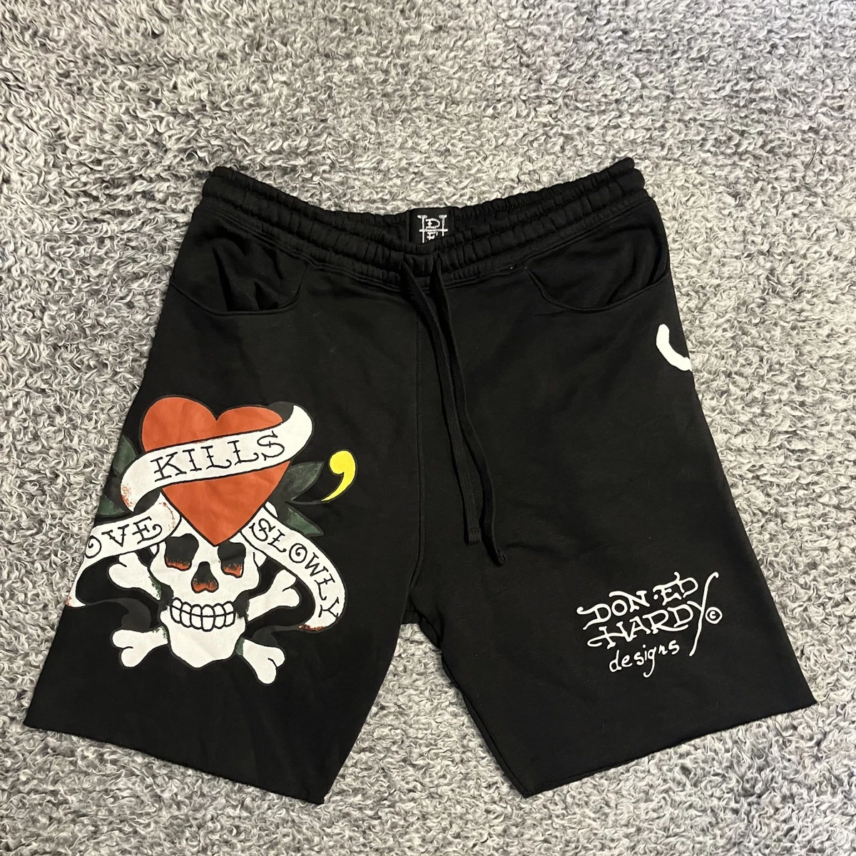 Ed Hardy Cotton Black Shorts for Men for sale | eBay