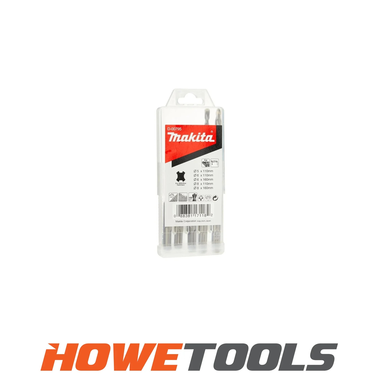 MAKITA D-00795 SDS+ drill bit set 5mm 6mm 8mm