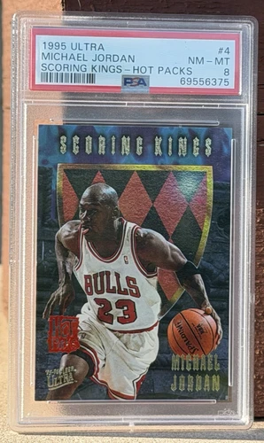 1995-96 Fleer Ultra Scoring Kings Michael Jordan #4 Hot Packs PSA 8 - Bulls HOF!