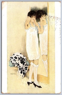 DS1/ Raphael Kirchner Art Nouveau Artist Signed Postcard c1905 Risque Woman11