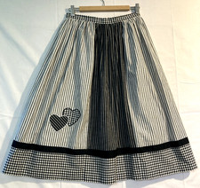 Vtg Distler Trachten Dirndl Skirt Womens 40 Black Button Midi Boho Oktoberfest