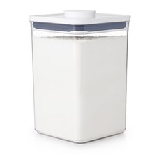 4.4qt Plastic Big Square Airtight Food Storage Container Clear: Dishwashe