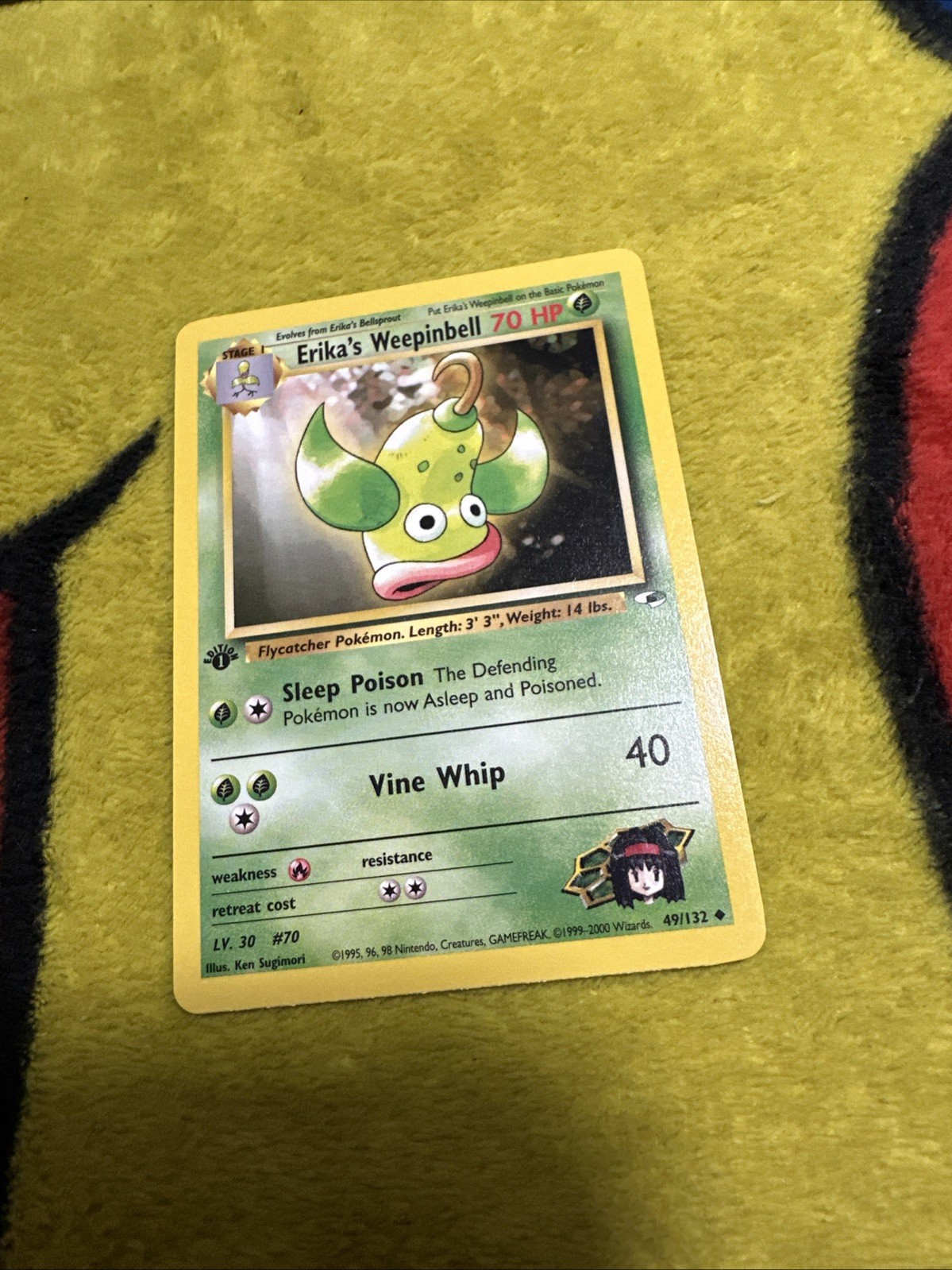 Pokemon 1st Edition Gym Heroes Erika’s Weepinbell 49/132 NM