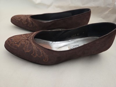 LANVIN Brown Suede Ballerina Sleep On Size 6 And 1/2 Made In France