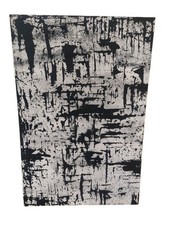 Black White Modern Framed Abstract Painting