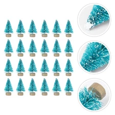 24Pcs Mini Christmas Trees Craft Trees Miniature Artificial Tree Ornaments UK