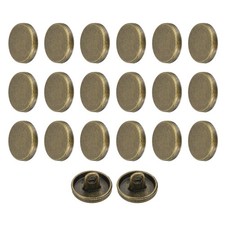 20pcs Metal Round Flat Sewing Buttons 11.5mm Alloy Button, Bronze