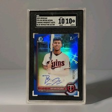 2022 Bowman Chrome - Bryan Acuna - Blue Refractor Auto /150  1st Bow SGC 10/10