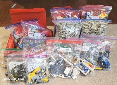 Huge Bulk Lot 15 Lbs Lego Mega Blocks Assorted Bricks Misc Pieces + 2 Lego Cases