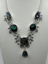 Dichroic Glass Cabachons 925 Sterling Silver ...