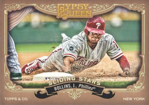 2012 Topps Gypsy Queen Baseball Sliding Stars #SS-JRO Jimmy Rollins - Bild 1 von 2