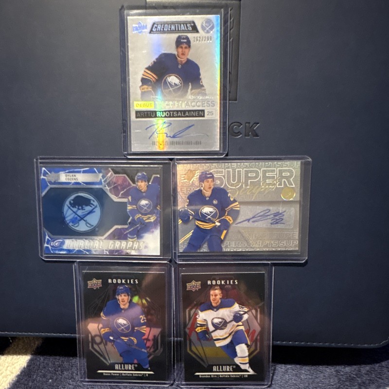 Upper Deck Buffalo Sabres NHL 5-Card Lot Autographs & Rookies Cozens Quinn Power